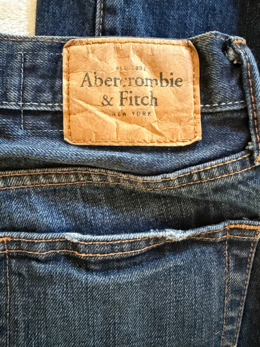 Abercrombie & Fitch Slim Straight Jeans Mens 30x32 Medium Wash Y2K Grunge Denim - Picture 6 of 14